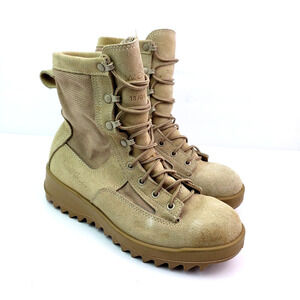 Wellco Mens Size 6.5 Desert Tan Lace Up USA Made Military Combat Boots 18/08/045